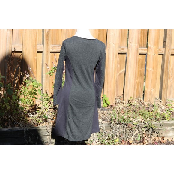 Sahalie Gray and Navy 3/4 Sleeve Side Panel Dress Women Size Small - Picture 4 of 6